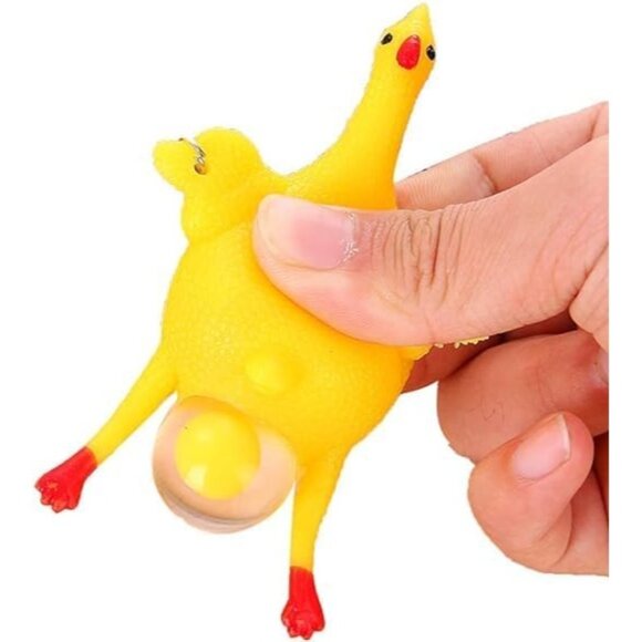 Mini Chicken Keyring Keychain Rubber Squeeze Toy Pendant for Bag Car Party Gift - Picture 1 of 6